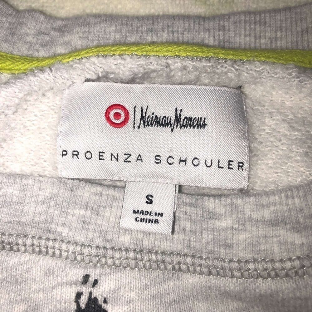 Proenza Schouler Neiman Marcus Sweatshirt Jumper Size S Gray Abstract Print Art - Picture 2 of 8